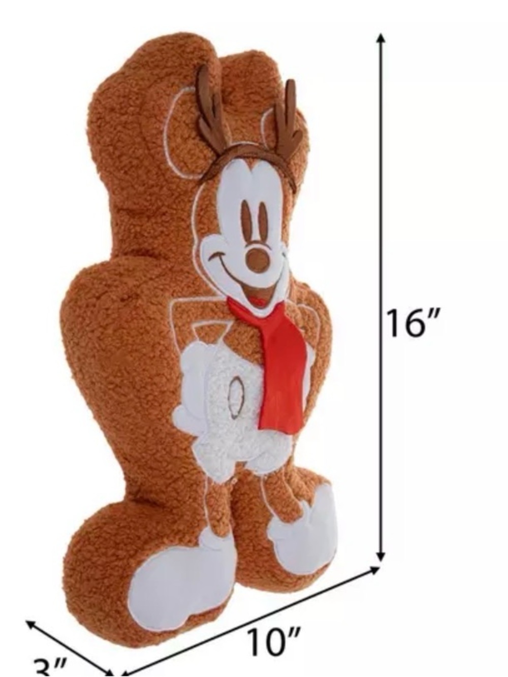 Disney Brown Mickey & Minnie gingerbread Plush Accent Pillows - Picture 4 of 7